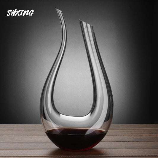 1000ML High Grade Crystal U-shaped Wine Decanter Gift Box Harp Swan Decanter Creative Wine Separator Wine Set R