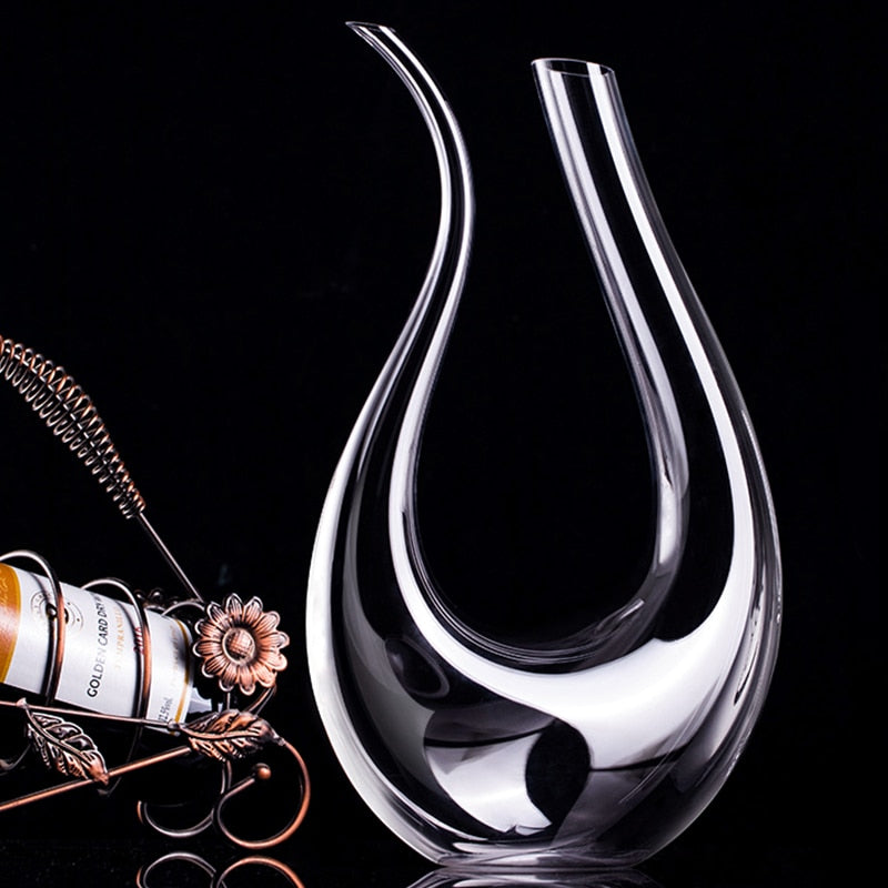 1000ML High Grade Crystal U-shaped Wine Decanter Gift Box Harp Swan Decanter Creative Wine Separator Wine Set R
