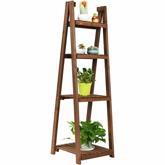 4 Tier Wooden Folding Plant Stand / Display Stand